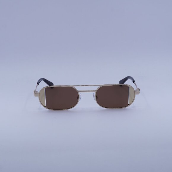 Off-White Off-White OERI14H LYNN 7664 Sunglasses Gold Oval Frame, Brown Lenses main image 10